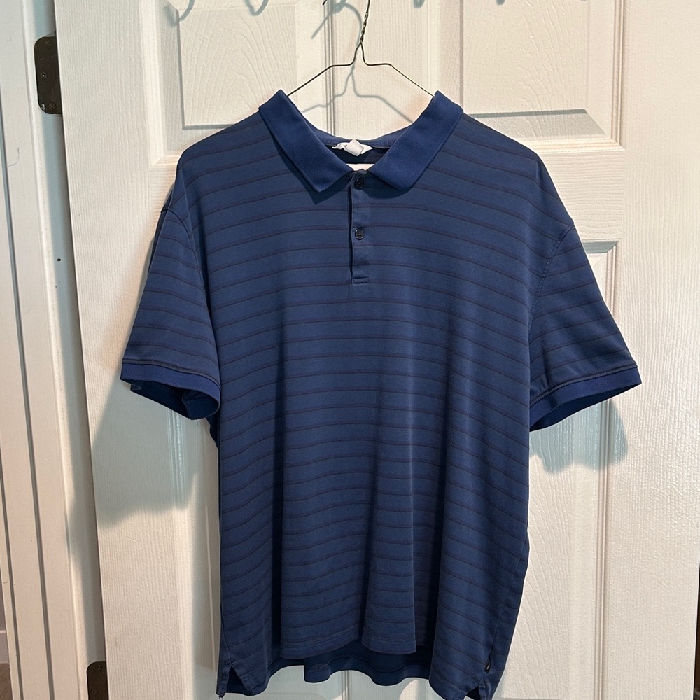 Men's Calvin Klein Blue Striped Polo Shirt
